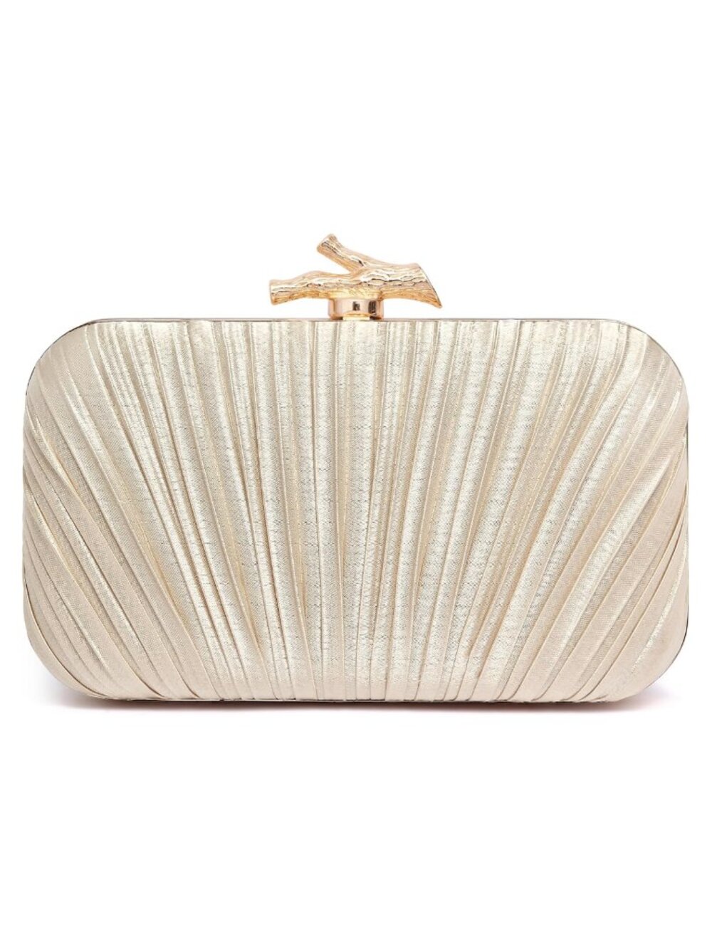 Pleated Satin Evening Clutch with Chain for Prom Wedding Party Formal
